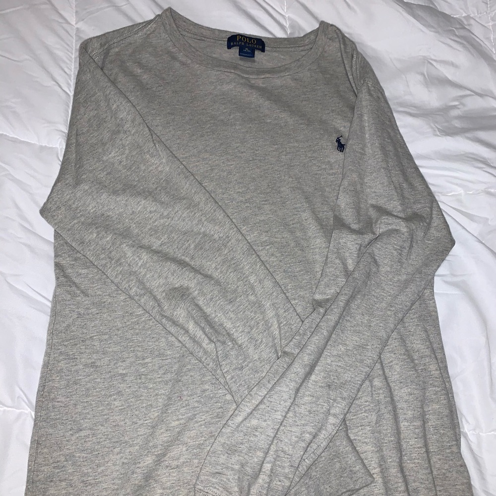Grey Polo Boys Long Sleeve Tee
